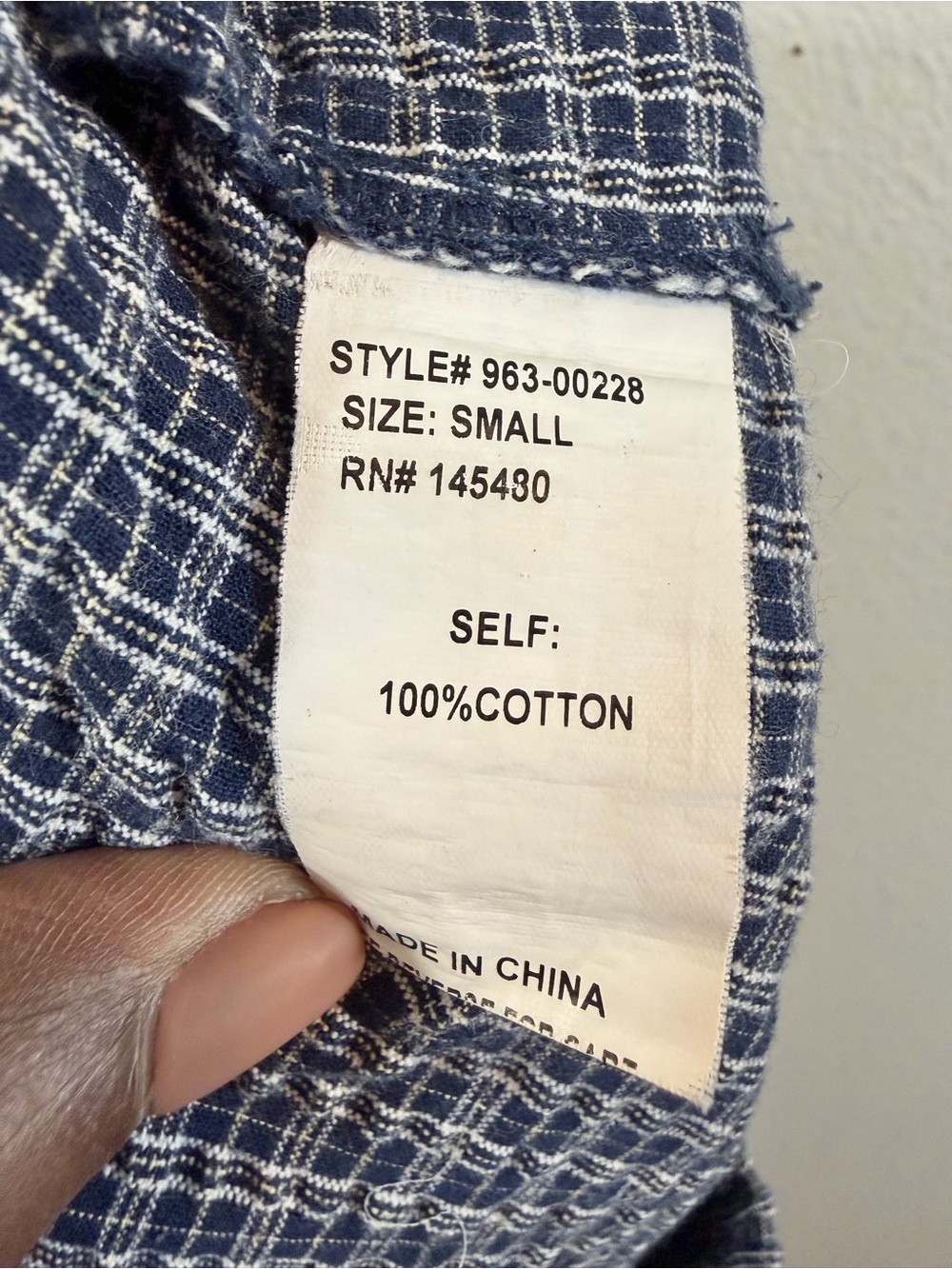 Mo:Vint Wide Leg Cropped Pants Size S Blue White Micro Gingham Pull On Waist - Picture 9 of 10
